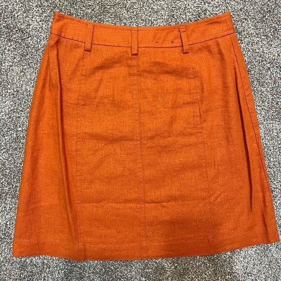 Banana Republic Orange Linen Skirt - Picture 2 of 6